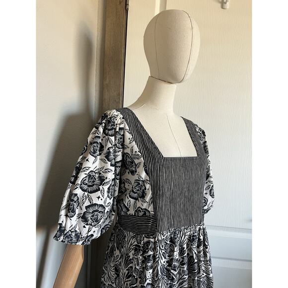 ANTHROPOLOGIE Bloomingprint Dress Size 8 Adrienne Flounced Midi Floral Pockets - Picture 6 of 16